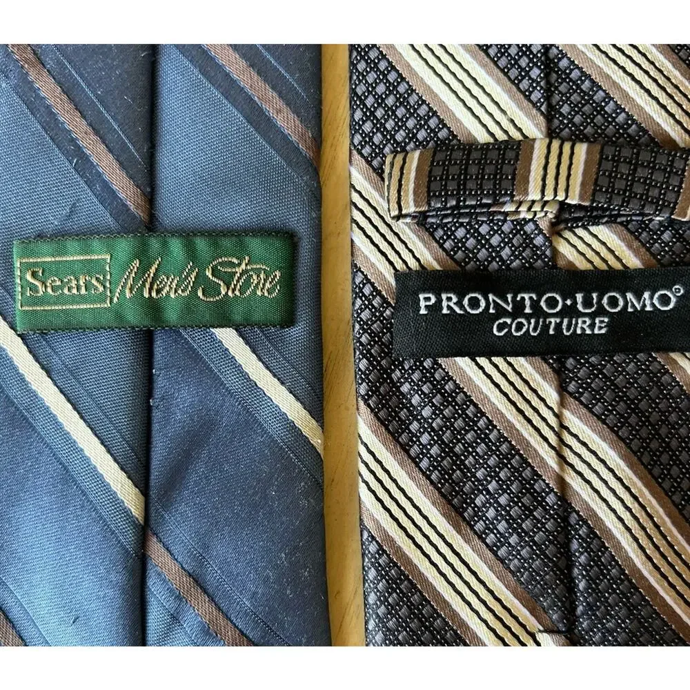 3 VTG striped Rep Ivy League Ties Academia classic business Grandpa Preppy 3”